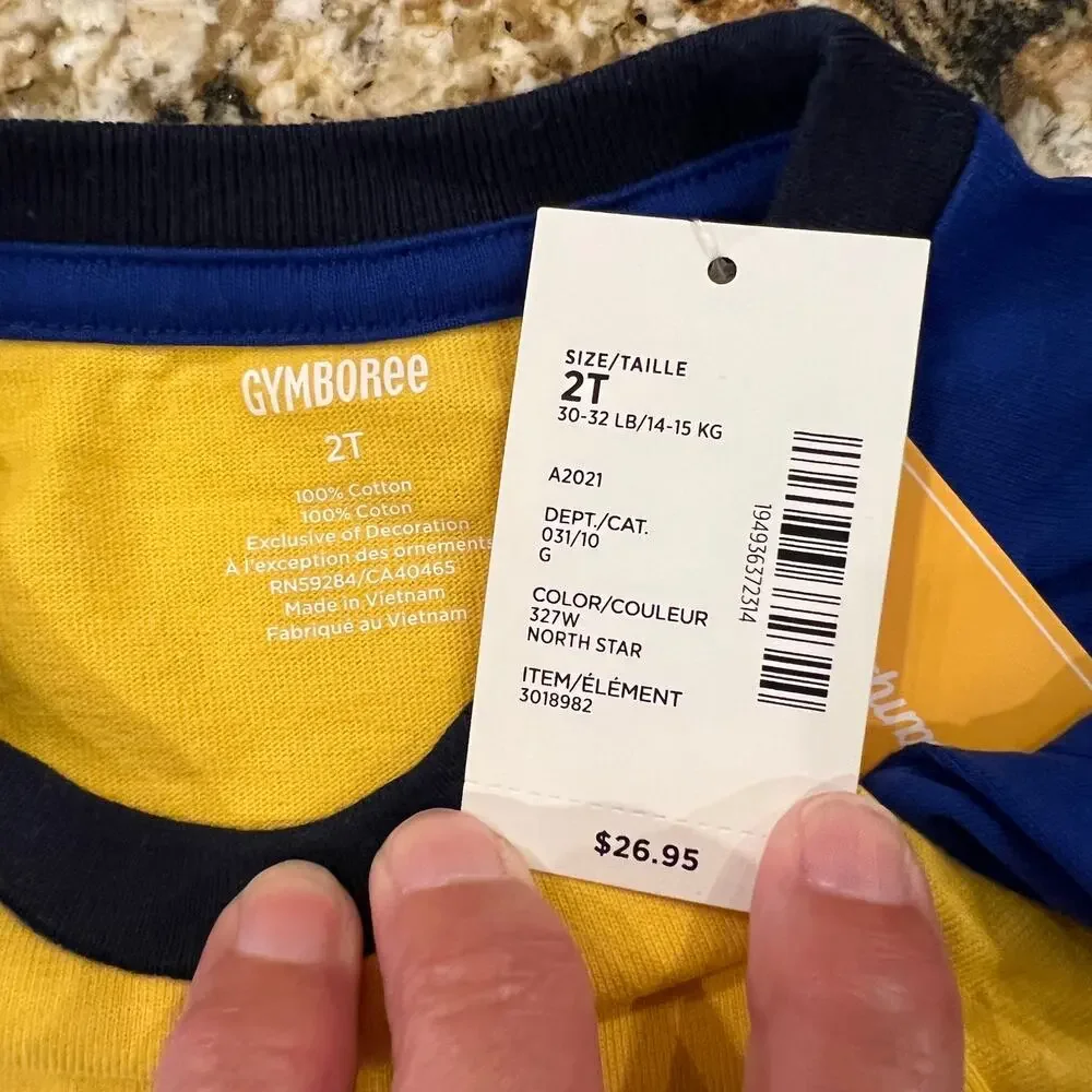 NWT Gymboree Blue/Gold Embroidered Baseball Shirt -